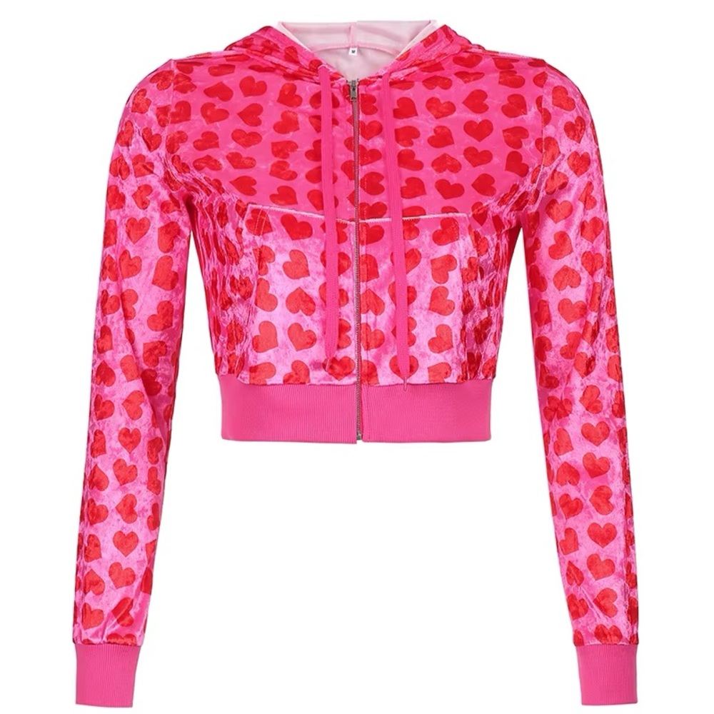 Jennifer’s Body pink  Heart Patterned Hoodie